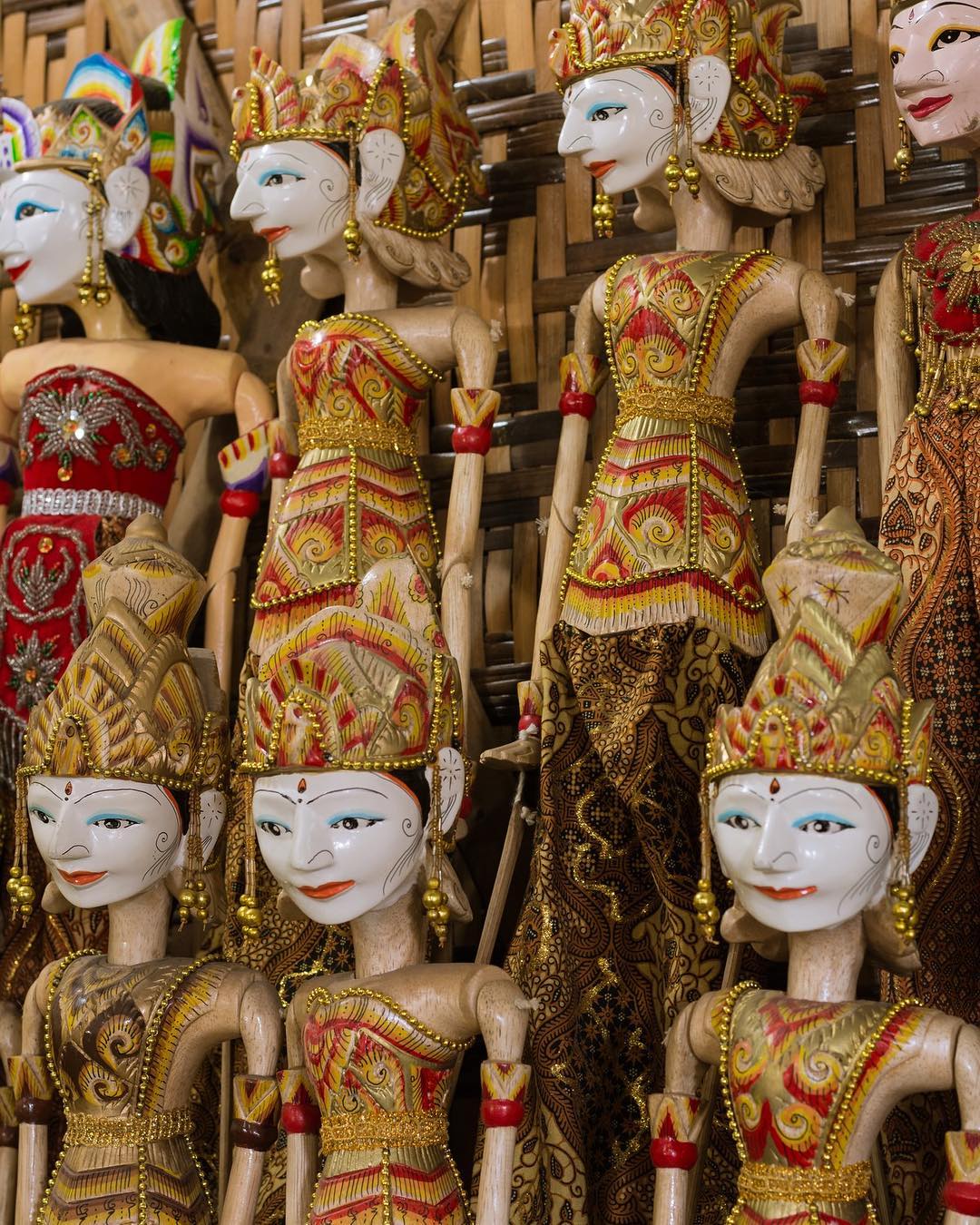 Wayang golek are three-dimensional wooden rod puppets that are operated from bel…