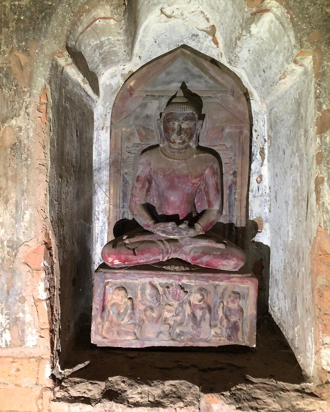 A 12th century Buddha statue in Naga Yon Hpaya temple. This temple is an active …