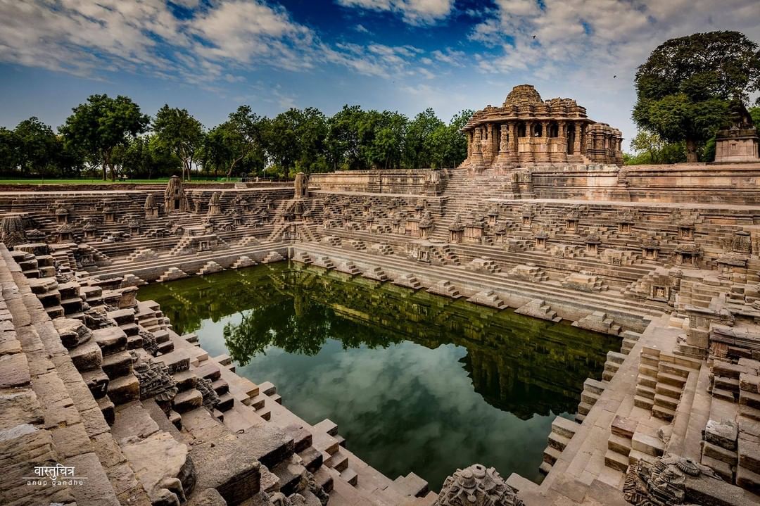 Ancient Sun Temple at Modhera in Gujarat, BHARAT (India) 

dedicated to the Sun-…