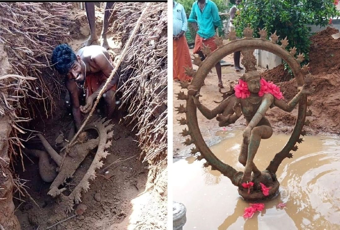 #GoodNews

An ancient vigrah of God Nataraja has been found in Adirampattinam, T…