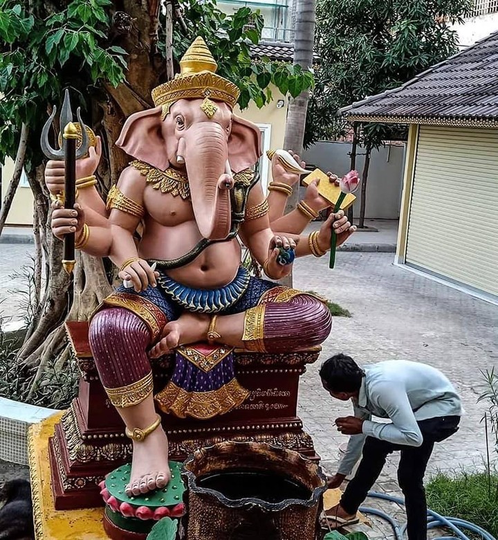 Newly built Sri Ganesh murti in Kampong Thom Province #Cambodia …